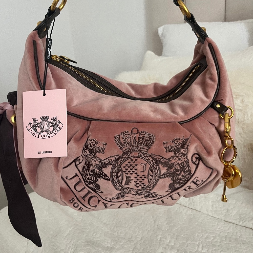 Juicy Couture daydreamer hobo bag twig dog Scottie dog 2000s Y2K